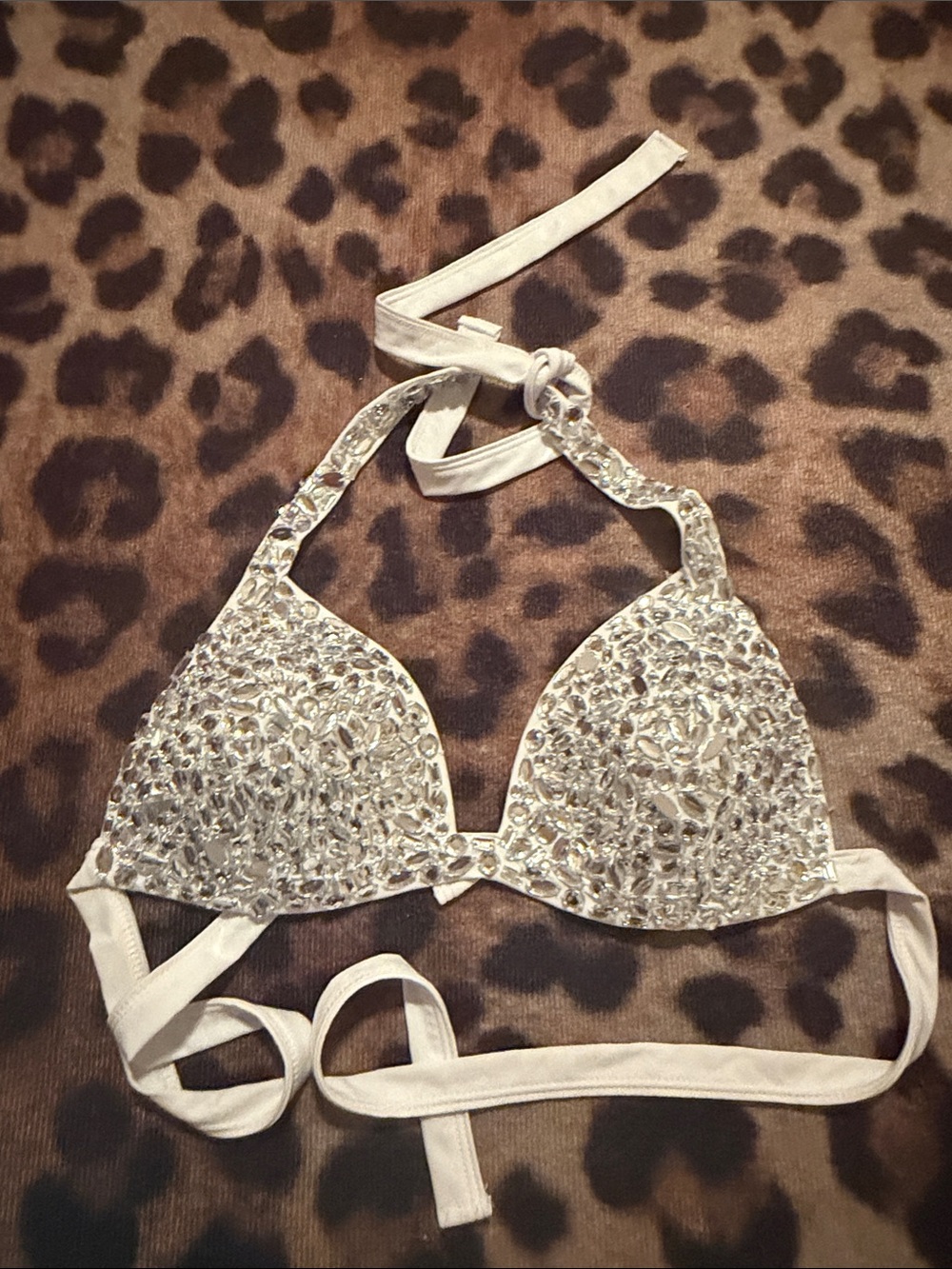 Windsor White Crystal-Embellished Bandeau Halter Top